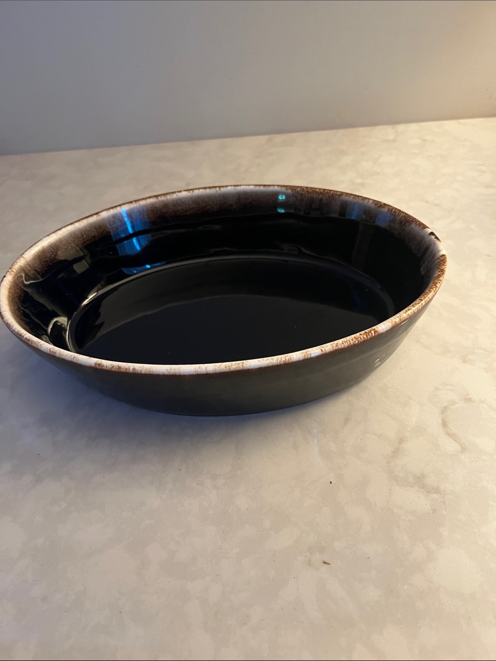 Vintage Pfaltzgraff Gourmet Brown Drip Glaze #240 oval Casserole bake Dish